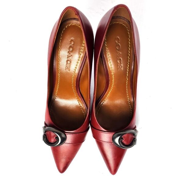 Coach Varick Pump Womens Merlot Size 7B - Picture 4 of 12